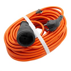 Удлинитель-шнур силовой 20 м, 16А, тип УХ16, ПВС, усиленный, 1 розетка без заземления Сибртех 95832 - фото 738199