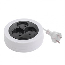 Удлинитель электрический бытовой рулетка, 3 м, 3 розетки, 6 А, тип УХ-6 Сибртех 95903 - фото 738216