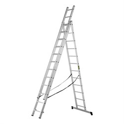 Лестница, 3 х 12 ступеней, алюминиевая, трехсекционная, Сибртех 97822 - фото 738587