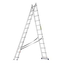 Лестница, 2 х 12 ступеней, алюминиевая, двухсекционная, Сибртех 97912 - фото 738631