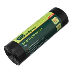 Пакеты для мусора 180 л x 10 шт, пвд, короткий ролик, тип дна "Звезда" Сибртех 92746 - фото 738703