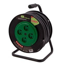 Удлинитель силовой 50 м, 16А, тип УХ10, ПВС, усиленный, на кабельной катушке, 4 розетки без заземления Сибртех 95870 - фото 738908