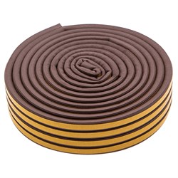 Уплотнитель резиновый, 12 м, профиль "D", коричневый Сибртех 88910 - фото 739495