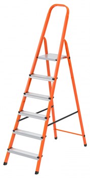 Стальная стремянка Сибртех оранжевая 6 ступеней 97966 - фото 740146