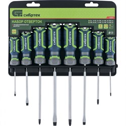 Набор отверток, CrV, четырехкомпонентные рукоятки, 8 предметов Сибртех 13373 - фото 740267