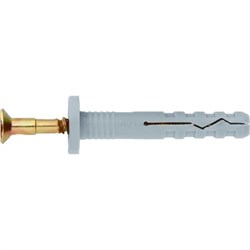 Дюбель-гвоздь полипропиленовый с цилиндрическим бортиком 6 х 80 мм, 100 шт Сибртех 42146 - фото 740351