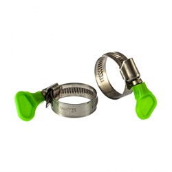 Хомуты металлические, червячные 20-32 мм, ширина 12 мм, W4, с ключом, 2 шт Сибртех 476513 - фото 740387