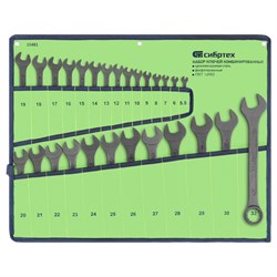 Набор ключей комбинированных, 5,5 - 32 мм, 27 шт., CrV, фосфатированные Сибртех 15481 - фото 741539