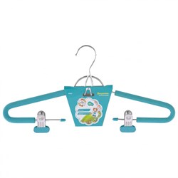 Вешалка для костюма с мягким противоскользящим покрытием 42 см, бирюзовая Elfe 92925 - фото 741924