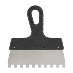 Шпатель из нержавеющей стали, 150 мм, зуб 10 х 10 мм, пластмассовая ручка Sparta 85147 - фото 752517