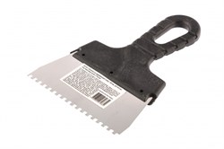 Шпатель из нержавеющей стали, 150 мм, зуб 4 х 4 мм, пластмассовая ручка Sparta 85154 - фото 752552