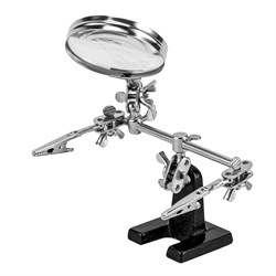 Зажим для пайки "Третья рука" с лупой Sparta 914605 - фото 752900