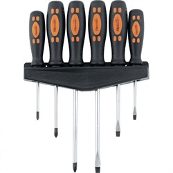 Набор отверток, двухкомпонентные рукоятки, 6 шт CrV Sparta. 13307 - фото 753350