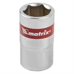 Головка торцевая, 15 мм, шестигранная, CrV, под квадрат 1/2, хромированная Matrix 13115 - фото 754054