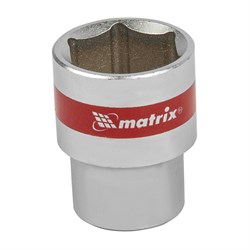 Головка торцевая, 22 мм, шестигранная, CrV, под квадрат 1/2, хромированная Matrix 13122 - фото 754103