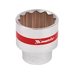 Головка торцевая, 32 мм, двенадцатигранная, CrV, под квадрат 1/2, хромированная Matrix 13698 - фото 754201