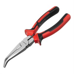 Длинногубцы изогнутые Nickel, 200 мм, никелированные, двухкомпонентные рукоятки Matrix 17424 - фото 754391