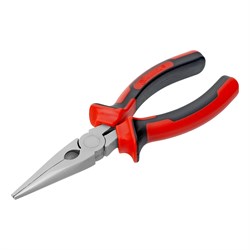 Длинногубцы прямые Nickel, 160 мм, никелированные, двухкомпонентные рукоятки Matrix 17164 - фото 754475