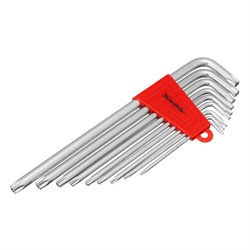 Набор ключей имбусовых Torx , 9 шт, T10-T50, CrV, экстра-длинные с сатинированным покрытием Matrix 12307 - фото 754790