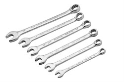 Набор ключей комбинированных, 8-17 мм, 6 шт, CrV, матовый хром Matrix 15404 - фото 754959