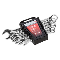 Набор ключей комбинированных, 8-17 мм, 6 шт, CrV, полированный хром Matrix 15416 - фото 754963