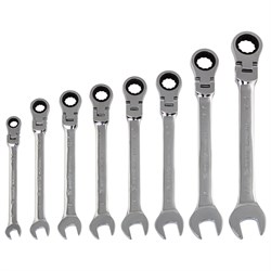 Набор ключей комбинированных, трещеточных шарнирных 8 шт Matrix 14898 - фото 755165