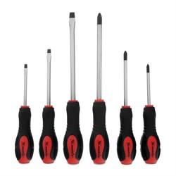 Набор ударных отверток 6 шт, PH1 х 75, PH2 х 100, PH3 х 150, SL5 х 75, SL6 х 100, SL8 х 150, CrV Matrix 19120 - фото 756067