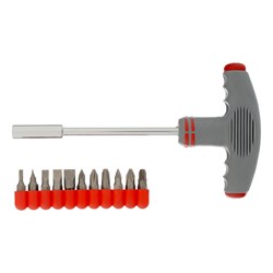 Отвертка с Т-образной ручкой Matrix реверсивная 11 шт 11567 - фото 756487