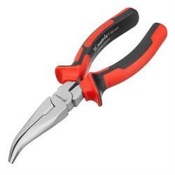 Длинногубцы изогнутые Nickel, 180 мм, никелированные, двухкомпонентные рукоятки Matrix 17422 - фото 757048