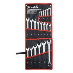 Набор ключей комбинированных 6-32 мм, 20 шт, CrV, полированный хром Matrix 15441 - фото 757349