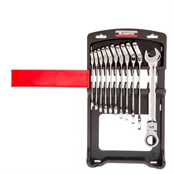 Набор ключей комбинированных, трещоточных шарнирных 11 шт. Matrix 14796 - фото 757411