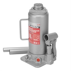 Домкрат гидравлический бутылочный, 10 т, высота подъема 230-460 мм Matrix 50725 - фото 759800