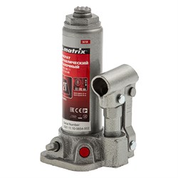 Домкрат гидравлический бутылочный, 2 т, высота подъема 181-345 мм, в пластиковый кейсе Matrix 50750 - фото 759850