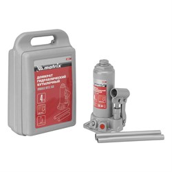 Домкрат гидравлический бутылочный, 4 т, высота подъема 194-372 мм, в пластиковый кейсе Matrix 50754 - фото 759989