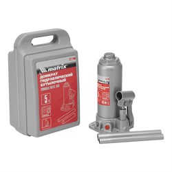 Домкрат гидравлический бутылочный, 5 т, высота подъема 216-413 мм, в пластиковый кейсе Matrix 50756 - фото 760006