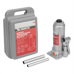 Домкрат гидравлический бутылочный, 6 т, h подъема 216-413 мм, в пластиковом кейсе Matrix 50777 - фото 760350