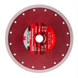Диск алмазный сплошной, тонкий, 230 х 25.4 мм, мокрое резание Matrix 730847 - фото 763669