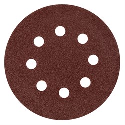 Круг абразивный на ворсовой подложке под "липучку", перфорированный, P 80, 125 мм, 5 шт Matrix 73804 - фото 764644