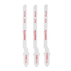 Полотна для электролобзика  по дереву, 3 шт, T119BO, 50 x 2 мм, HCS, фигур. рез Matrix 78227 - фото 766308