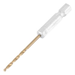 Сверло по металлу, 2 мм, HSS, нитридтитановое покрытие, шестигранный хвостовик Matrix 717202 - фото 767521