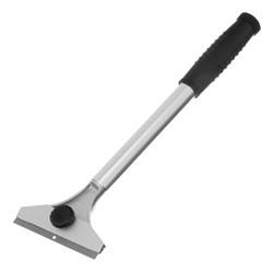 Скребок, 100 мм, фиксированное лезвие, удлиненная металлическая обрезиненная ручка Matrix 79550 - фото 768056