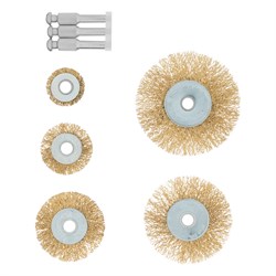 Набор щеток для дрели, 5 шт, 5 плоских 25-38-50-63-75 мм, со шпильками, металлические Matrix 74494 - фото 768461