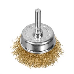 Щетка для дрели, 50 мм, "чашка" со шпилькой, латунированная витая проволока Matrix 74475 - фото 768517