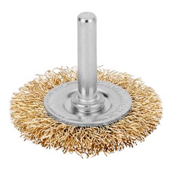 Щетка для дрели, 50 мм, плоская со шпилькой, латунированная витая проволока Matrix 74444 - фото 768526