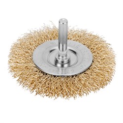 Щетка для дрели, 60 мм, плоская со шпилькой, латунированная витая проволока Matrix 74446 - фото 768536
