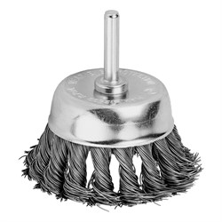 Щетка для дрели, 75 мм, "чашка" со шпилькой, крученая металлическая проволока Matrix 74470 - фото 768554