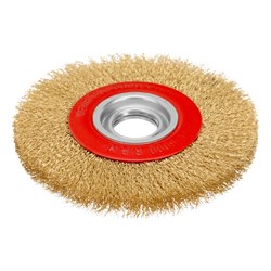 Щетка для точила, 175 мм, посадка 32 мм, плоская, латунированная витая проволока Matrix 74661 - фото 768593