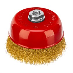 Щетка для УШМ, 125 мм, М14, "чашка", латунированная витая проволока Matrix 74606 - фото 768700