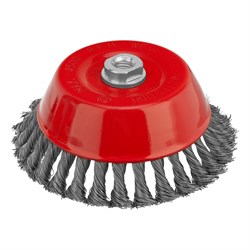 Щетка для УШМ, 150 мм, М14, "чашка", крученая проволока 0.5 мм Matrix 74629 - фото 768711