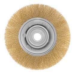 Щетка для УШМ, 200 мм, посадка 22.2 мм, плоская, латунированная витая проволока Matrix 74668 - фото 768733